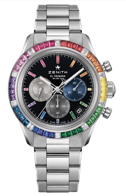 Review Zenith Chronomaster Sport Rainbow Replica Watch 45.3104.3600/21.M3100